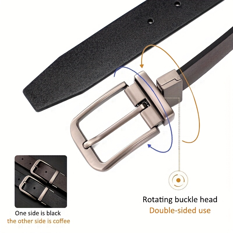 Men's Reversible Buckle Belt for Business Use